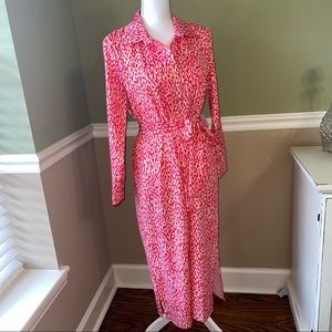 NWT Nordstrom’s Alexis Admor long sleeve multi orange colored dress gold buttons